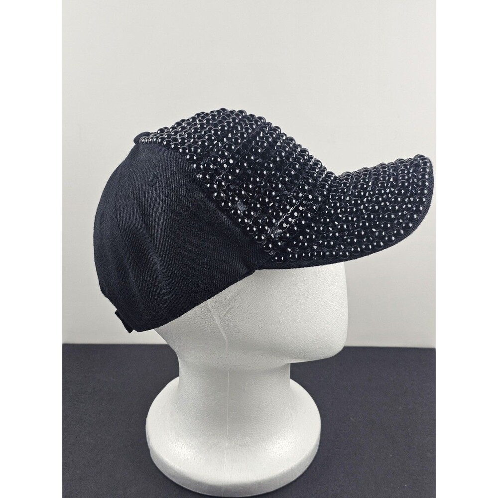 Women's Black Rhinestone & Black Denim Bling Baseball Cap Adjustable Fashion Hat